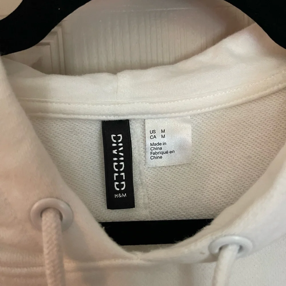 H&M Divided Rainbow Love Cropped Fleece Hoodie NWOT - Picture 6 of 8